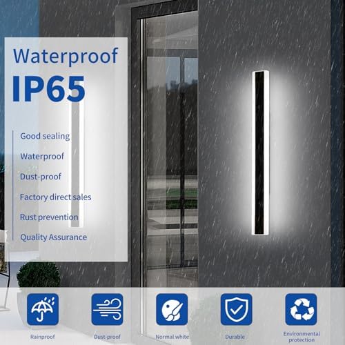 Mikeru 80cm LED Outdoor Wall Light | IP65 Waterproof Modern Sconce 2-Pack