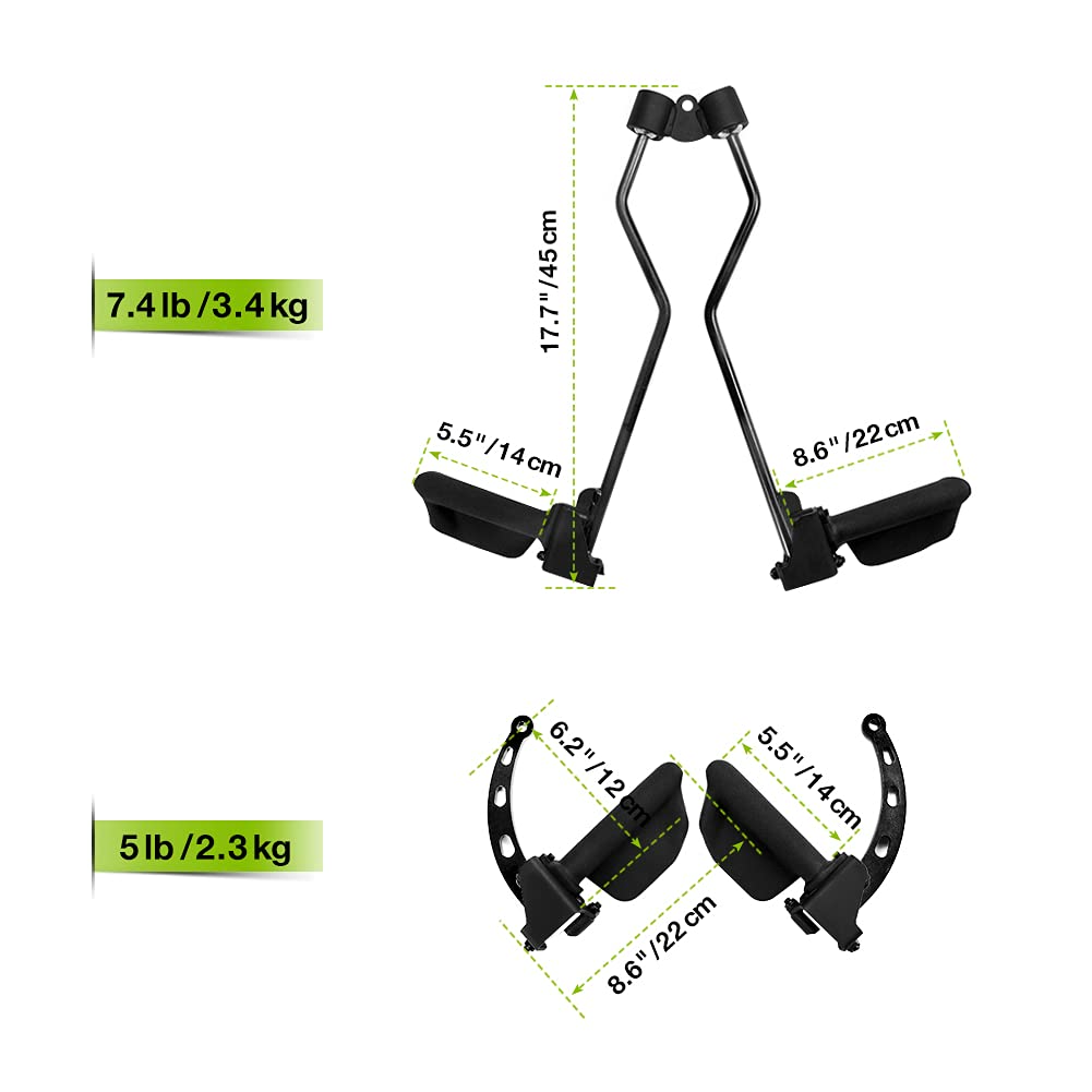 SevnElk Steel Cable Machine Attachment Handles for Home Gym - Pair