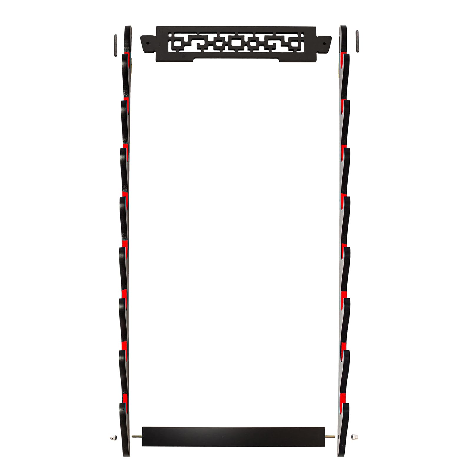 FOXSMZZ 8-Tier Samurai Sword Wall Mount - Black Velvet Padded Rack