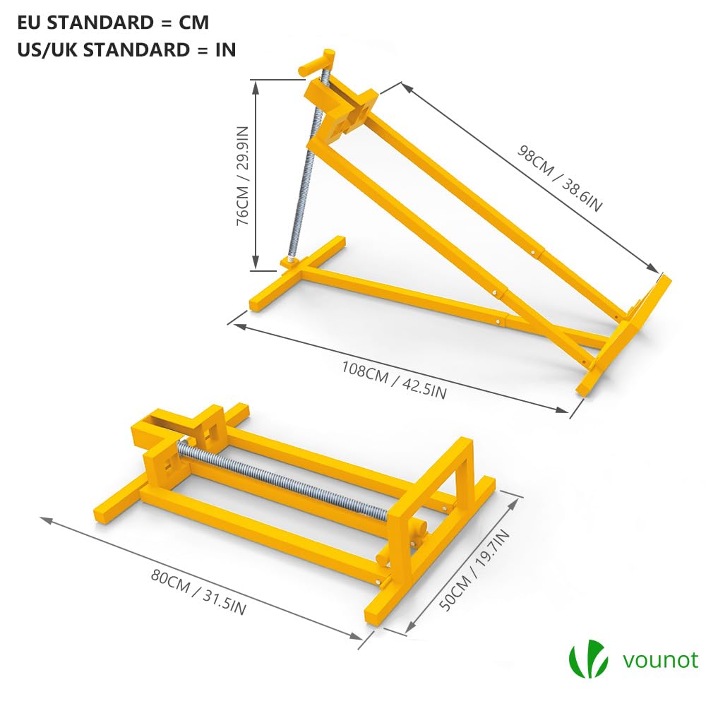VOUNOT Ride on Mower Jack - 400kg Telescopic Maintenance Lift - Yellow