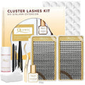 QUEWEL DIY Lash Extensions Kit - 480 Cluster Lashes with Glue & Remover