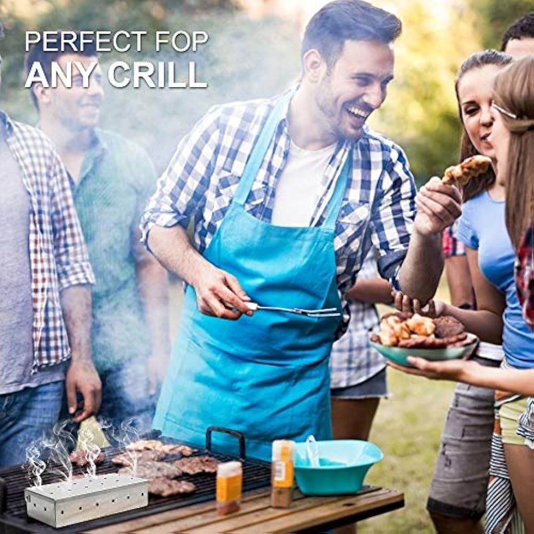 Stainless Steel Smoker Box for BBQ Grill Wood Chips
