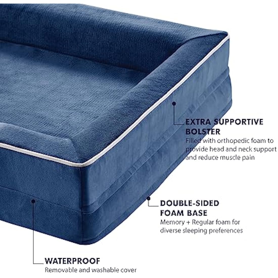 Orthopedic Memory Foam Dog Bed – Waterproof Bolster Sofa