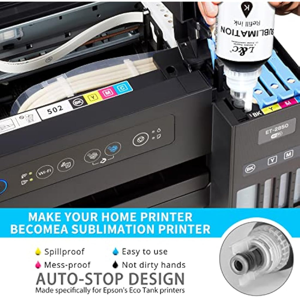 L&C Sublimation Ink for Epson EcoTank ET-2850 ET-2720 ET-2760 - 500ml