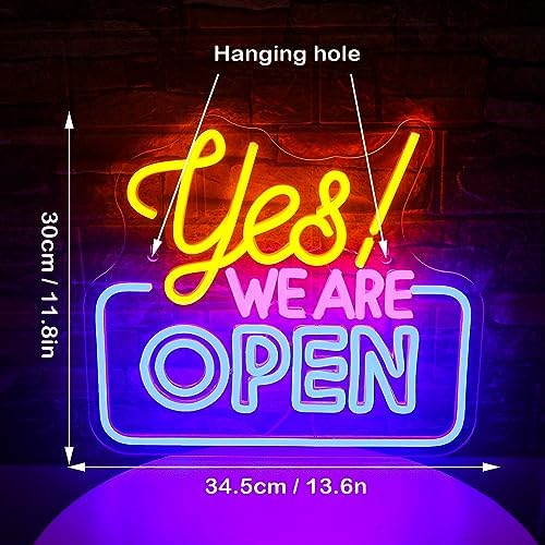 Jolof Store Yes! WE ARE OPEN Neon Sign – LED Wall Decor for Bars & Shops