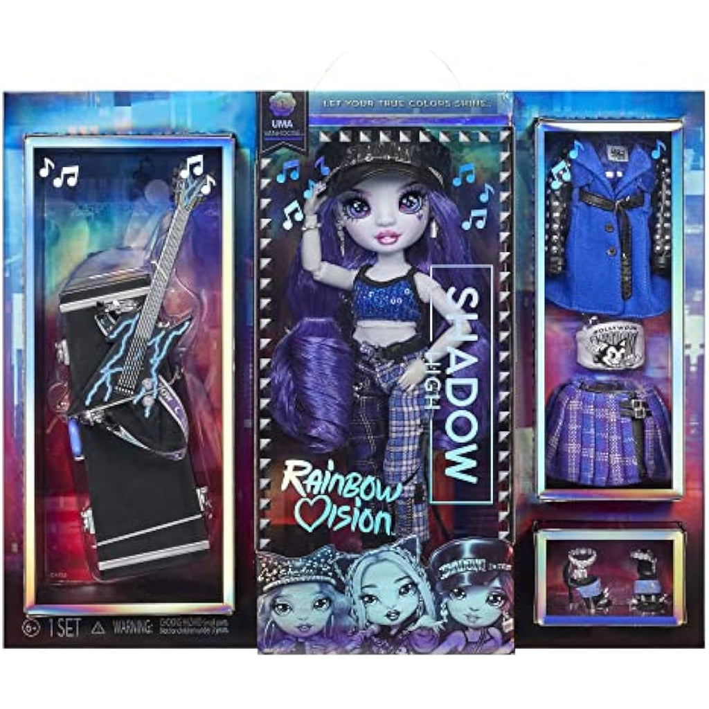 Shadow High Uma Van Hoose Neon Blue Fashion Doll with Rock Band Set
