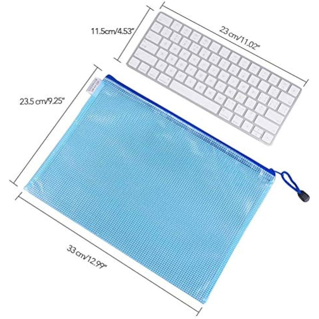 Vicloon A4 Plastic Wallets – 10 Pcs Mesh Zip Document Bags for Office