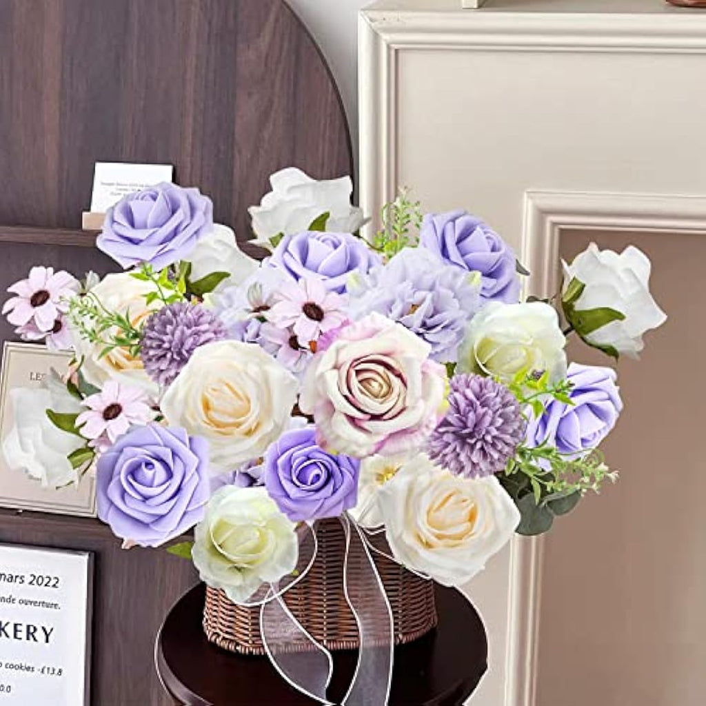 Purple & Dusty Rose Silk Artificial Flowers for DIY Weddings