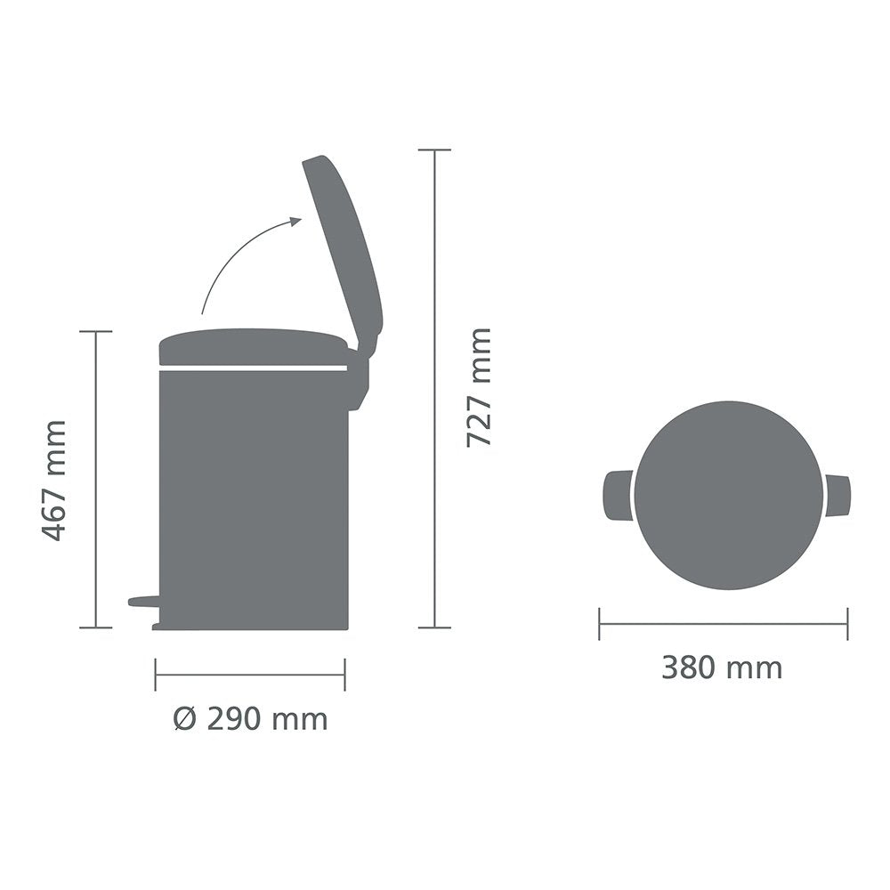 Brabantia newIcon 20L Pedal Bin – Brilliant Steel Soft Close Bin