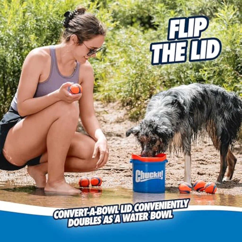ChuckIt! Ultra Ball Durable Rubber Dog Toy - 8 Pack Medium with Bucket