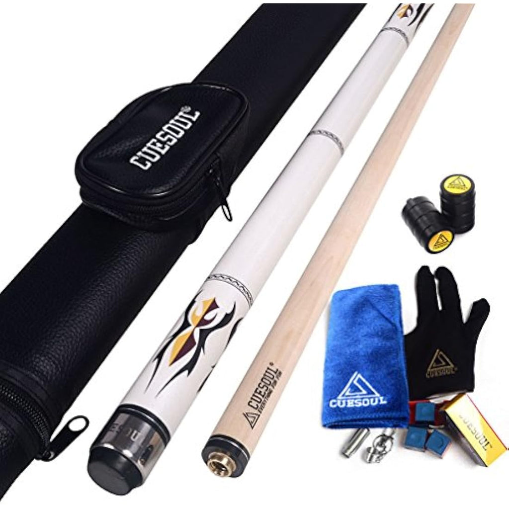 CUESOUL 58" 19oz Canadian Maple Pool Cue Stick | 11.5mm Leather Tip