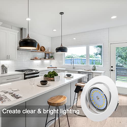 Allesgute 6-Pack LED Recessed Ceiling Lights | 5W GU10 Matte White Downlights