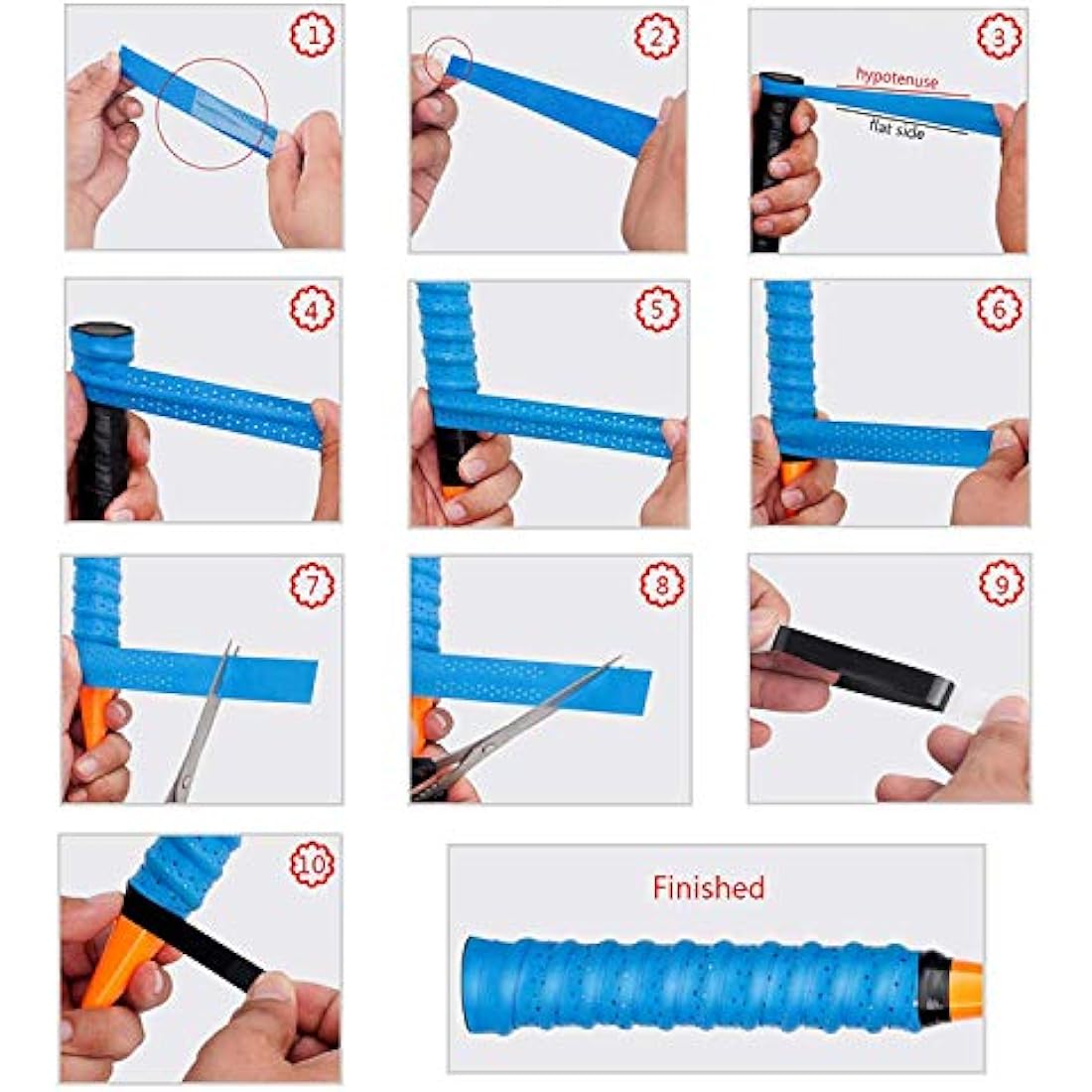 Senston PU Tennis Racket Overgrip – 5 Pack Anti-Slip Perforated Grips