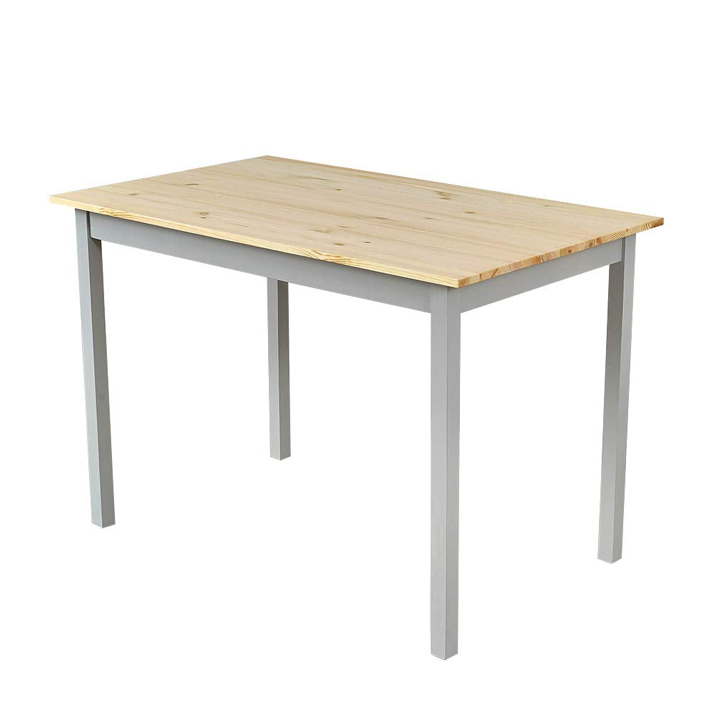 Panana Wooden Pine Dining Table with 4 Chairs in Choice of Colors Dining Room Furniture Set Grey Pine