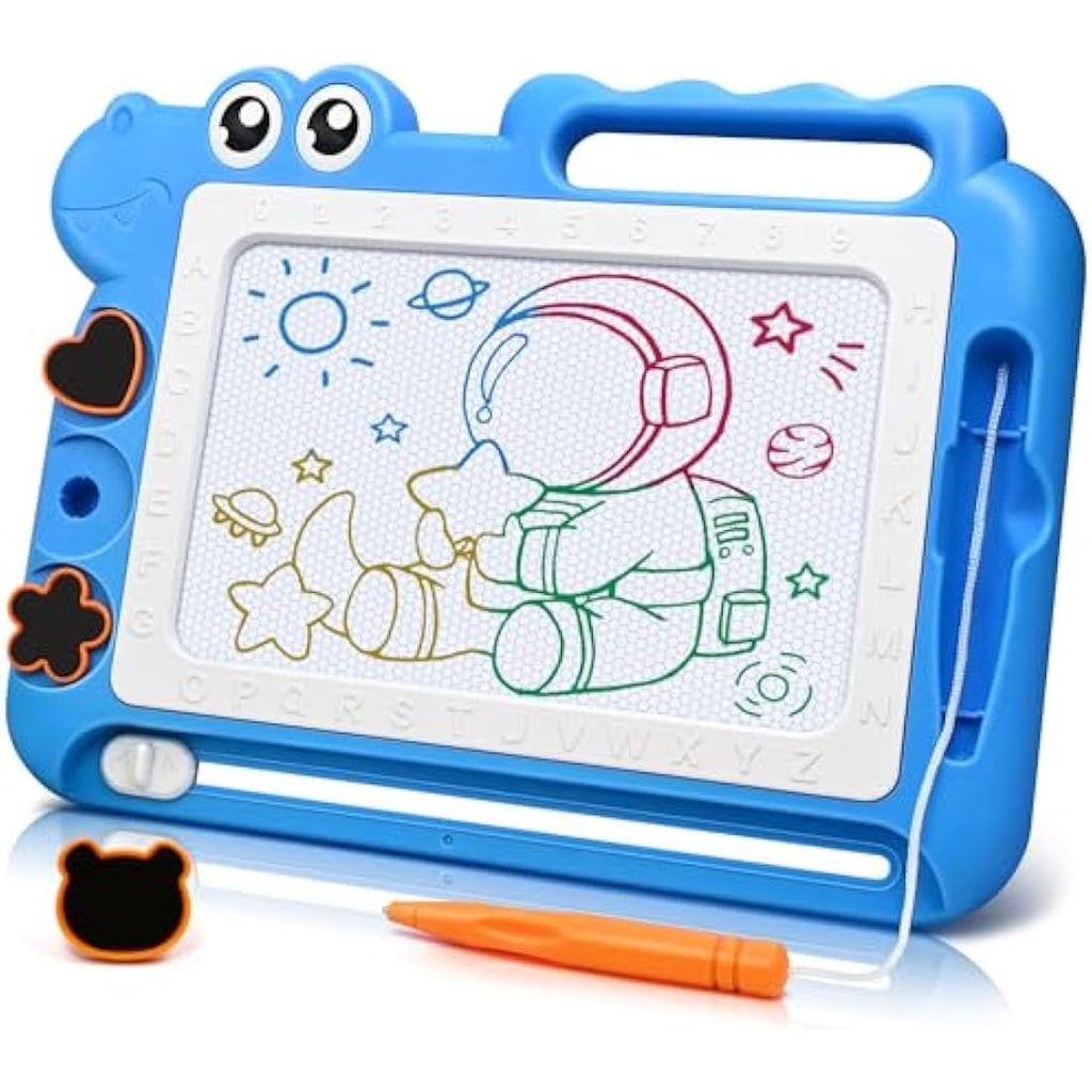 AiTuiTui Dinosaur Magnetic Drawing Board | Erasable Toddler Doodle Toy – Blue
