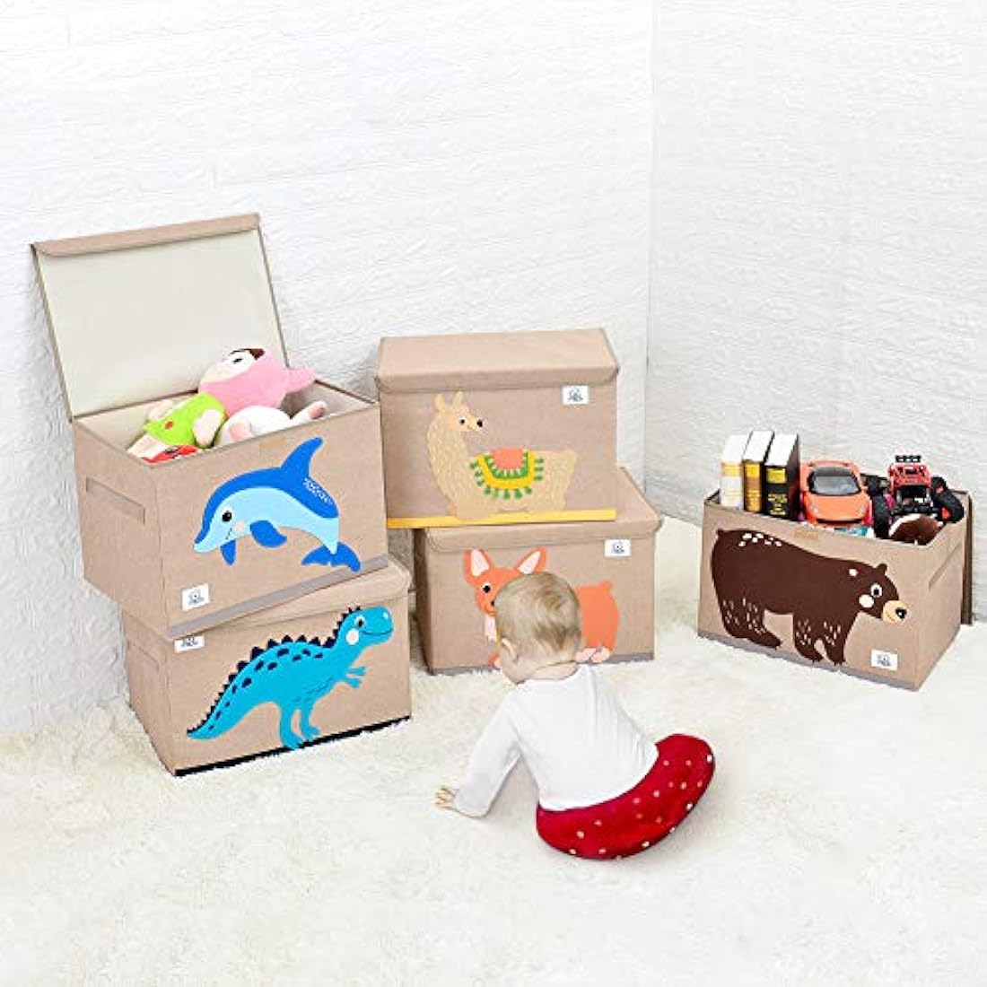 CLCROBD Elephant Toy Chest – Large Collapsible Fabric Storage Bin with Lid