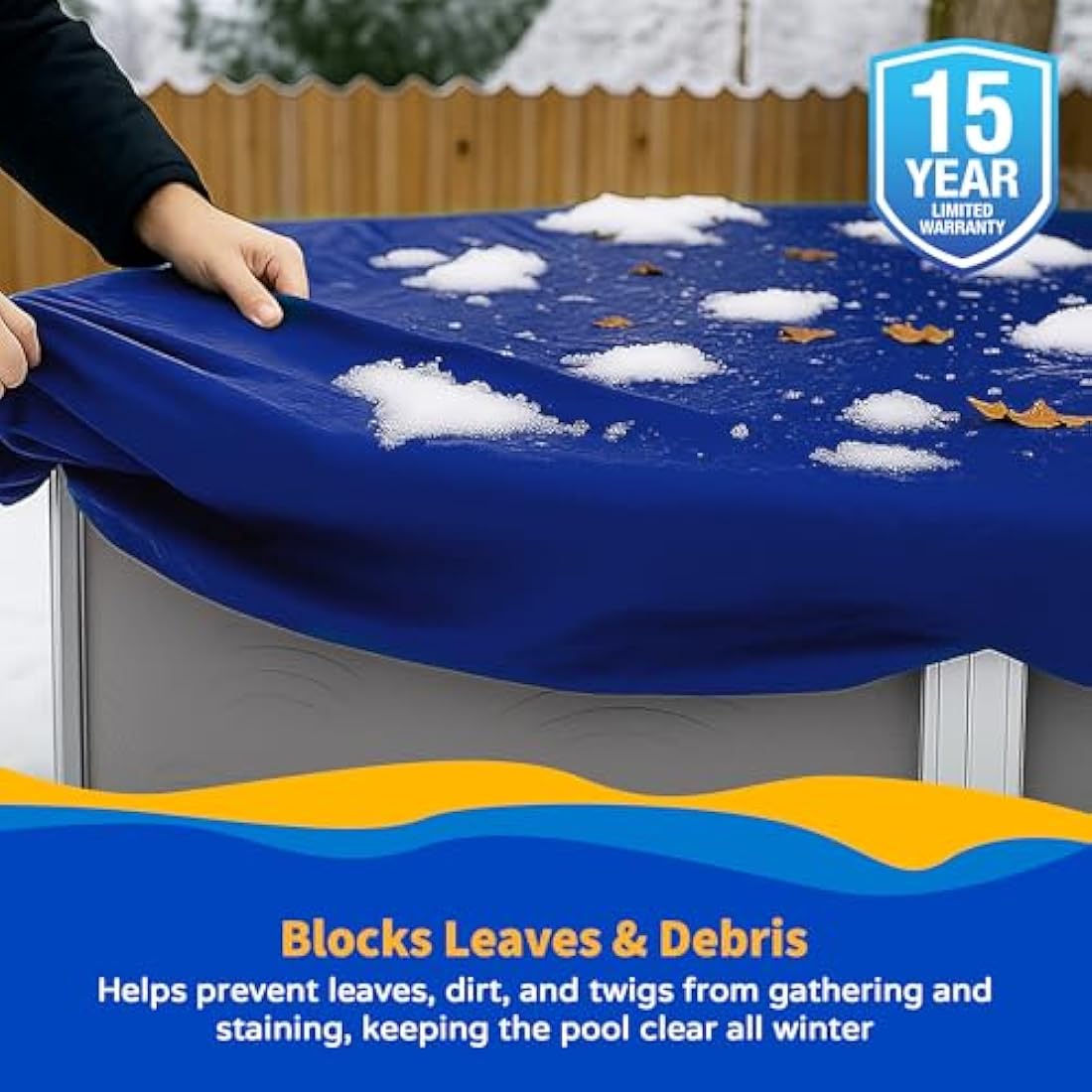 Blue Wave 12-ft x 20-ft Oval Above Ground Pool Winter Cover – 15-Year