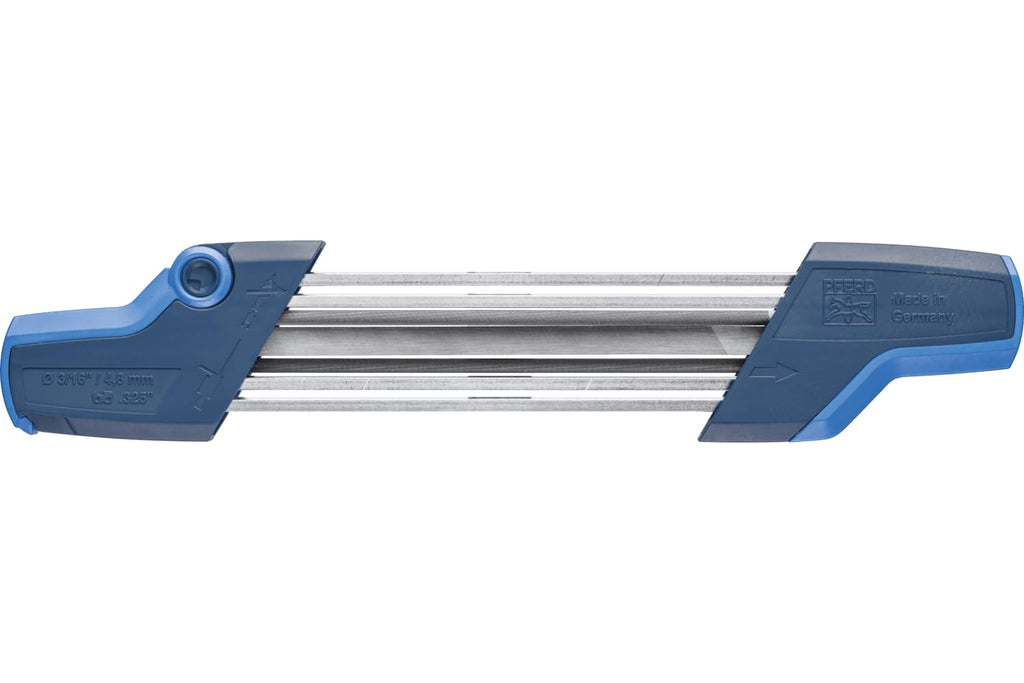 Pferd Chain Saw Sharpener CS-X | 4.8 mm Precision File – Silver/Blue