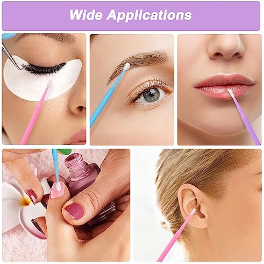 Shintop 300pcs Micro Applicator Brushes | Disposable Eyelash & Dental Tips