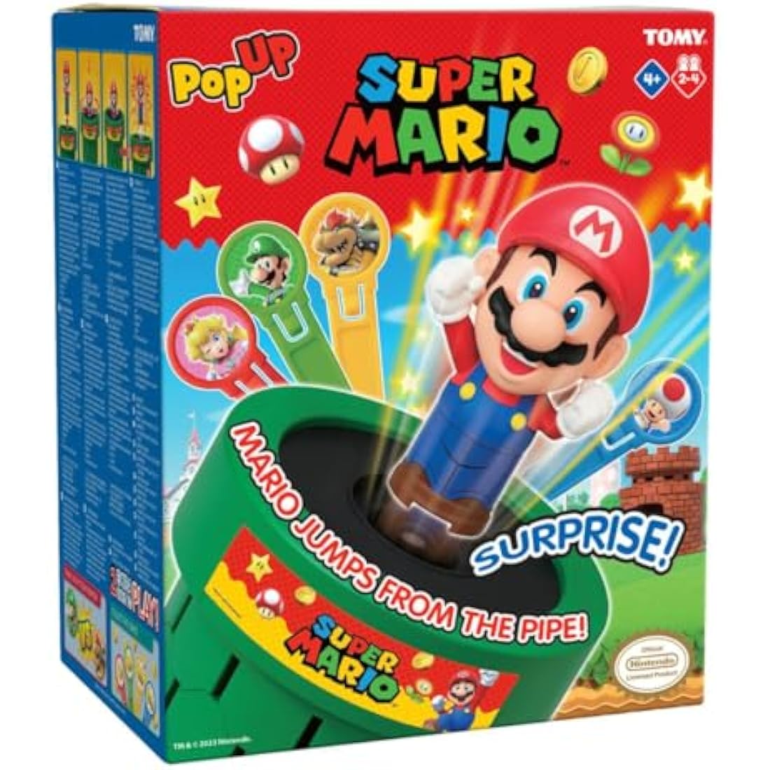 TOMY Super Mario Pop Up Board Game - Family Tabletop Toy for Kids
