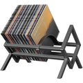 COWISH Vinyl Record Storage Holder – Metal 80-100 LP Album Stand, Black