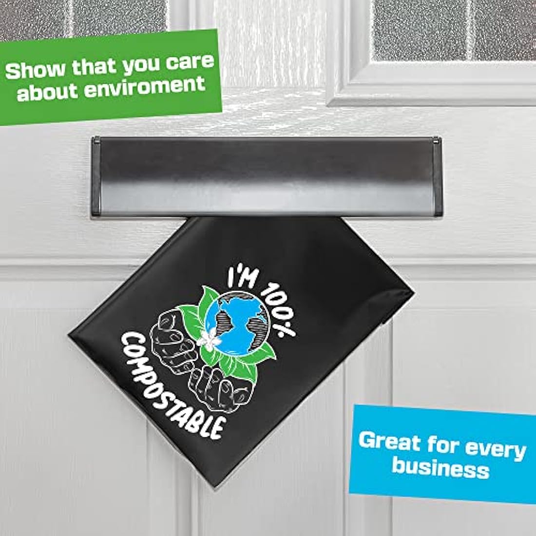 Compostable Mailing Bags | 12x16" Cornstarch Mailers | 10PK