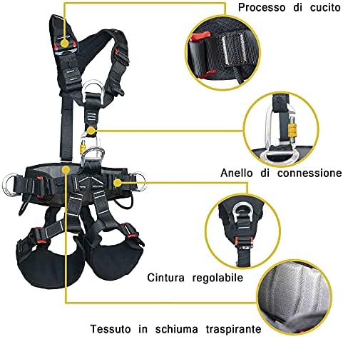 Full Body Climbing Harness – Adjustable Safety Belt for Rappelling