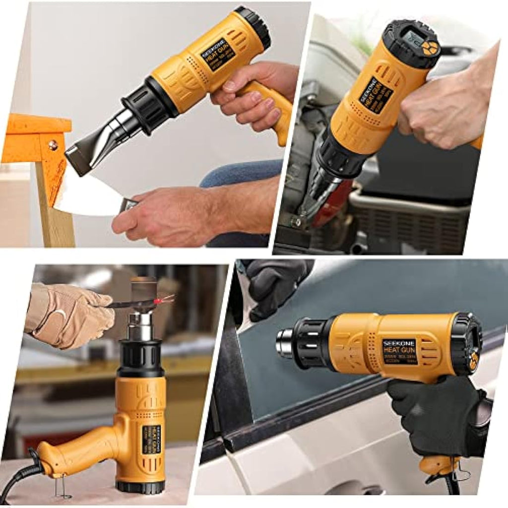 SEEKONE 2000W Digital Heat Gun | Variable Temp 50-600℃ LCD Display