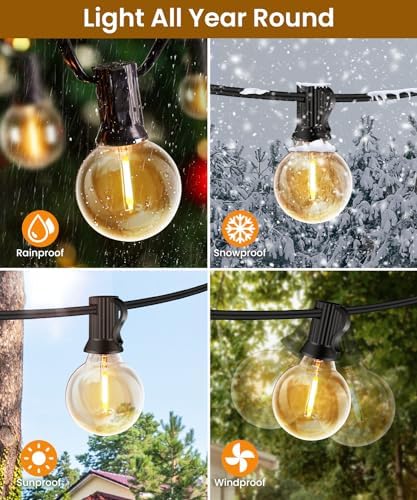 ZYRIVON 20M Outdoor String Lights | 32 Shatterproof G40 LED Garden Lights