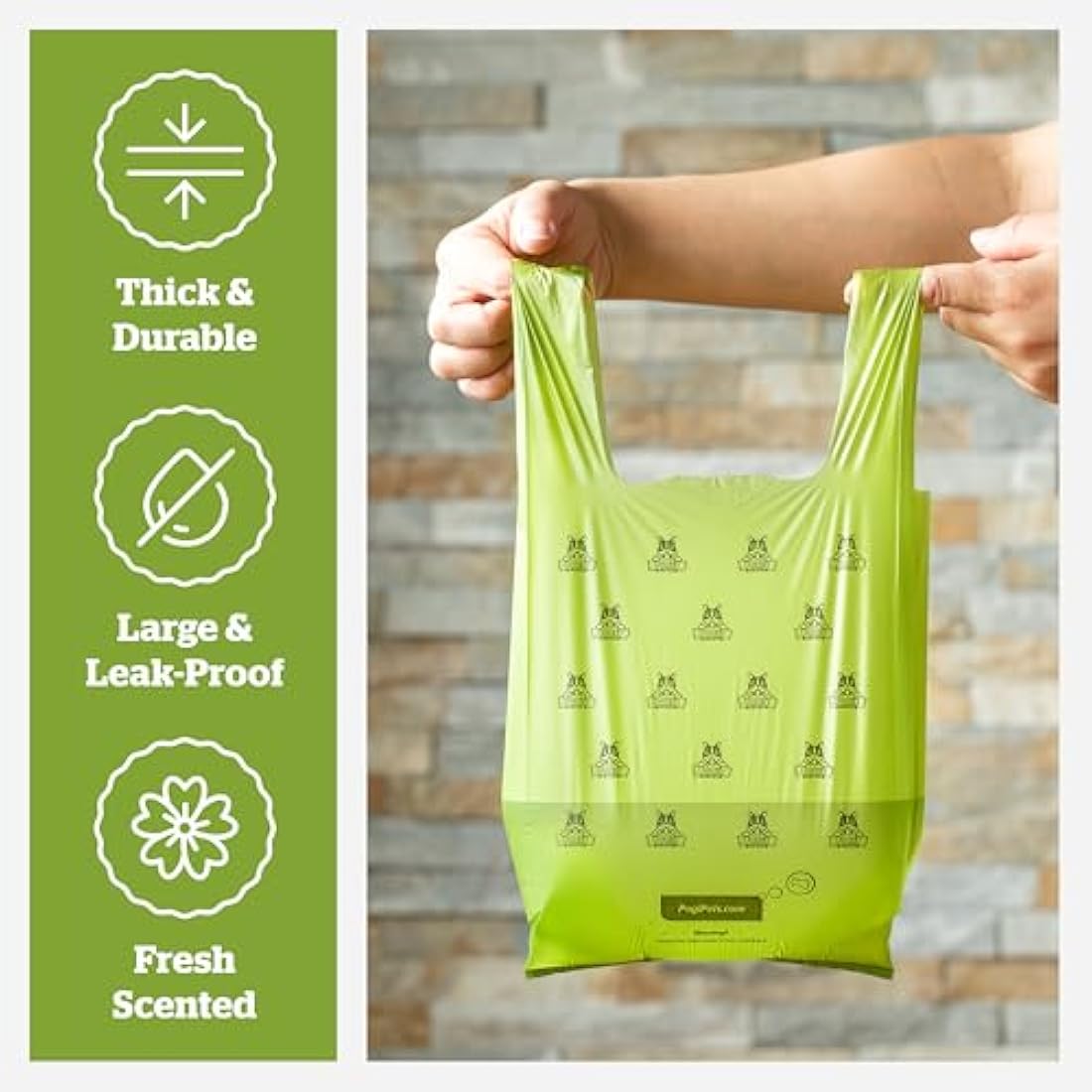 Pogi’s Dog Poo Bags with Handles – Scented Leak-Proof Waste Bags, 900-Count