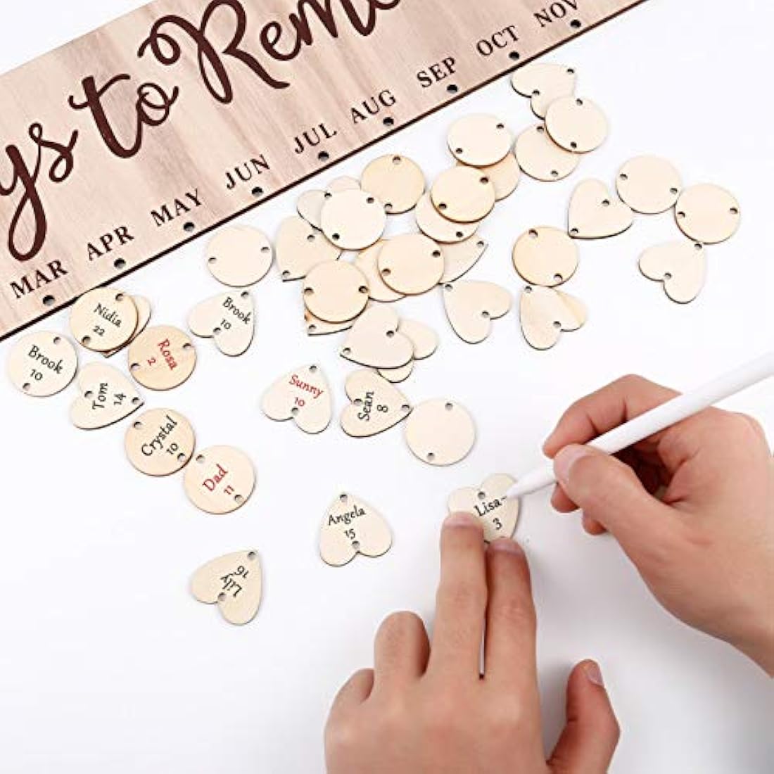 DIY Wooden Birthday Reminder Calendar Wall Hanging Decor