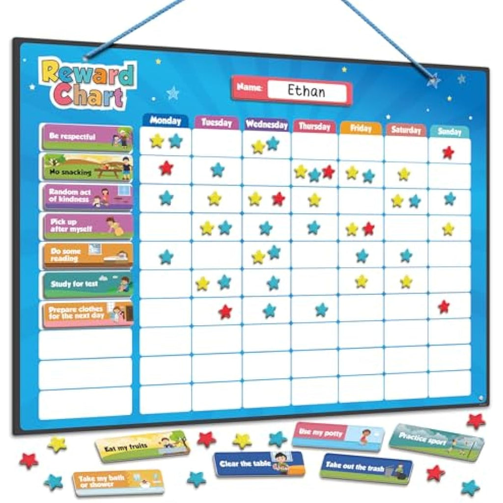 Smart Panda Magnetic Reward Star Chart for Kids - 80 Tasks & 300 Stars