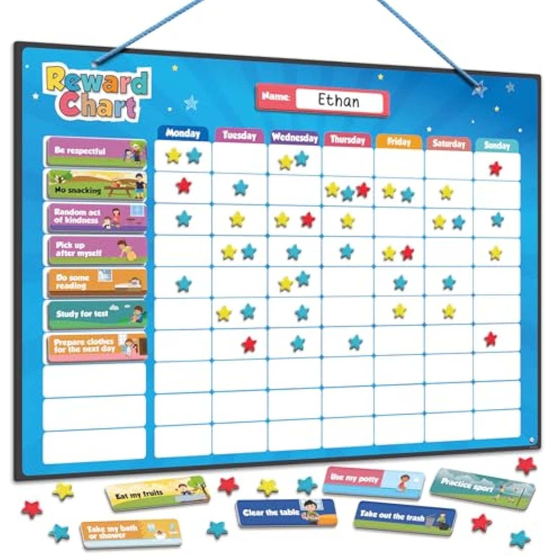 Smart Panda Magnetic Reward Star Chart for Kids - 80 Tasks & 300 Stars