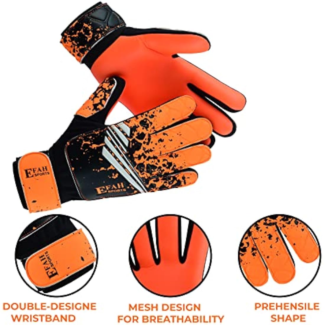 EFAH SPORTS Kids Soccer Goalkeeper Gloves | High Grip Youth Goalie Gear