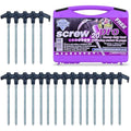 Blue Diamond Heavy Duty Screw Tent Pegs – 20cm Galvanized Steel 20 Pack