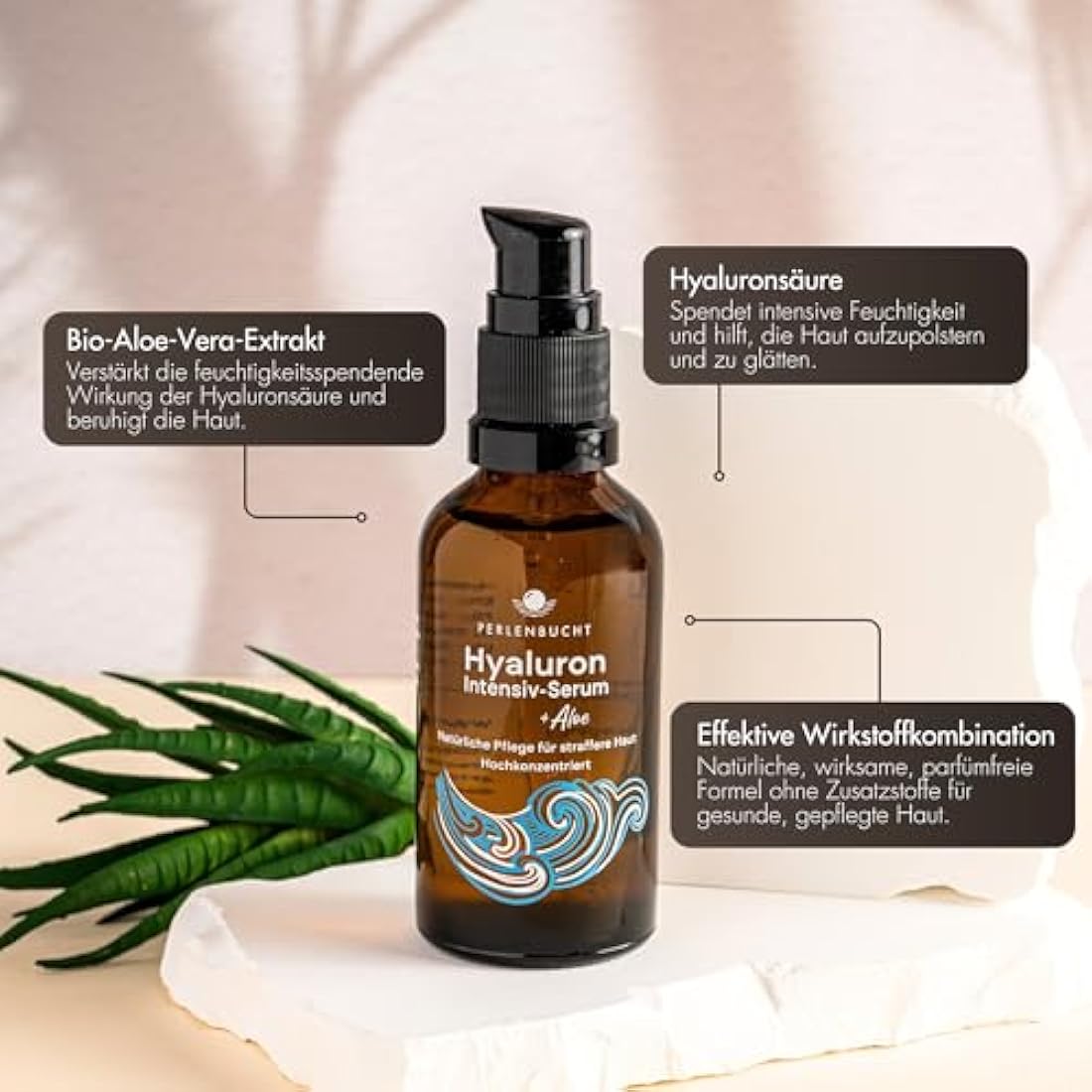 PERLENBUCHT Hyaluronic Acid & Aloe Face Serum – Vegan Anti-Aging Care
