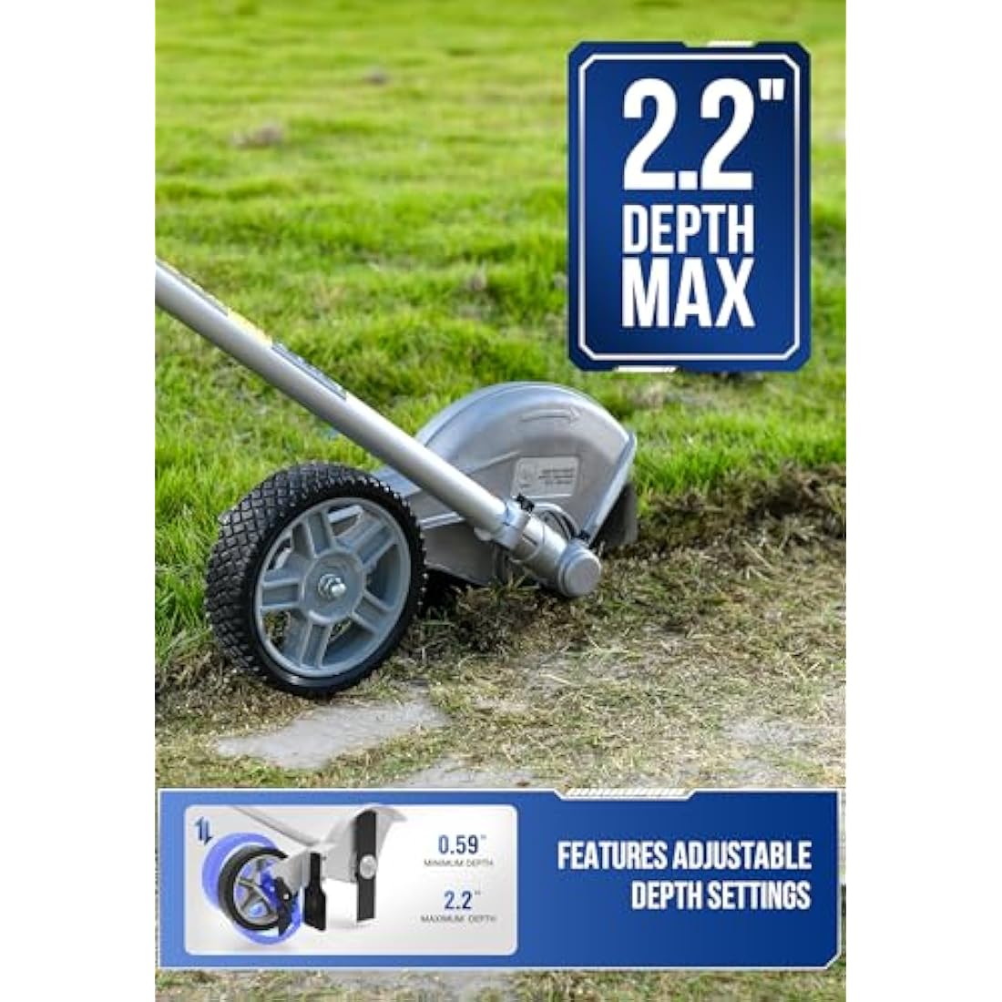 Wild Badger Power Edger Attachment – 9" Steel Blade for Gas Trimmers