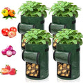 Ram 7 Gallon Potato Grow Bags - 4 Pack Green Polyethylene Planters