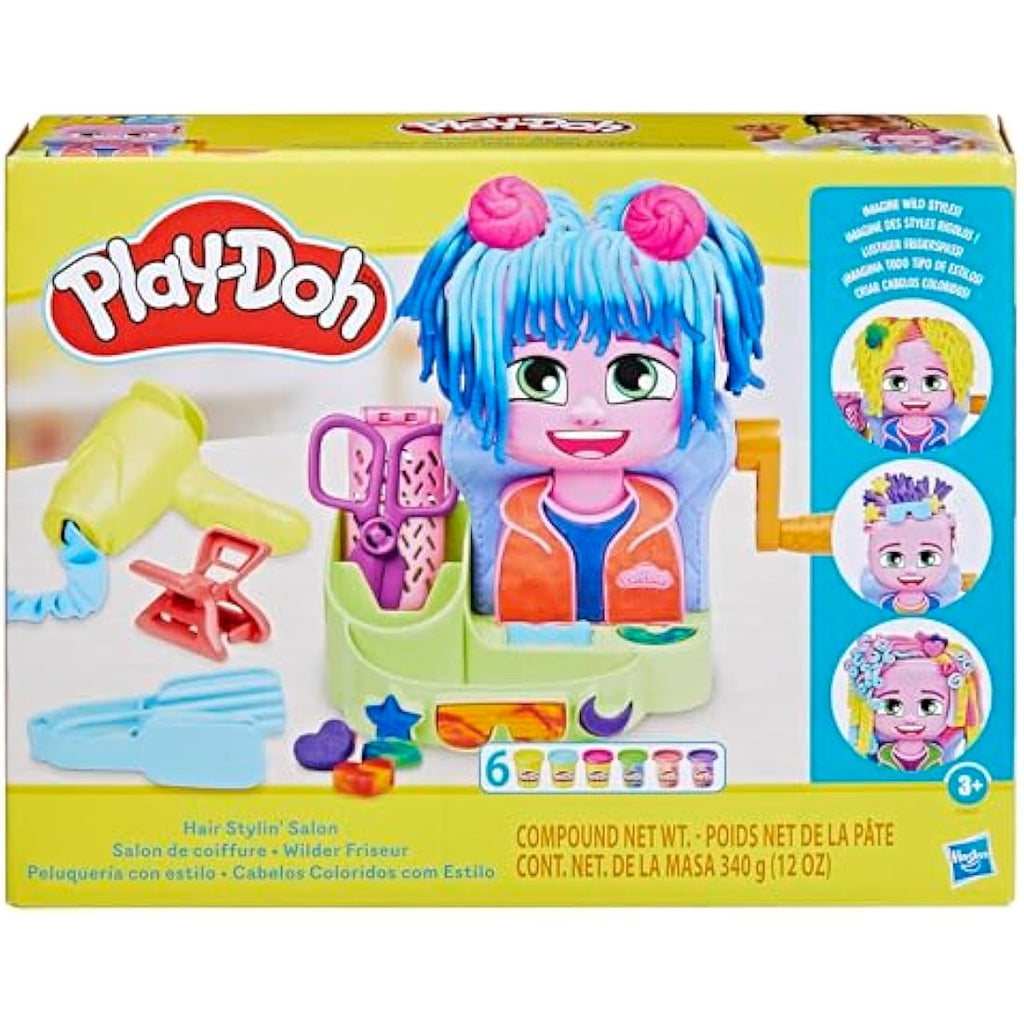 Play-Doh Hair Stylin' Salon Playset with 6 Cans - Kids Creative Toy