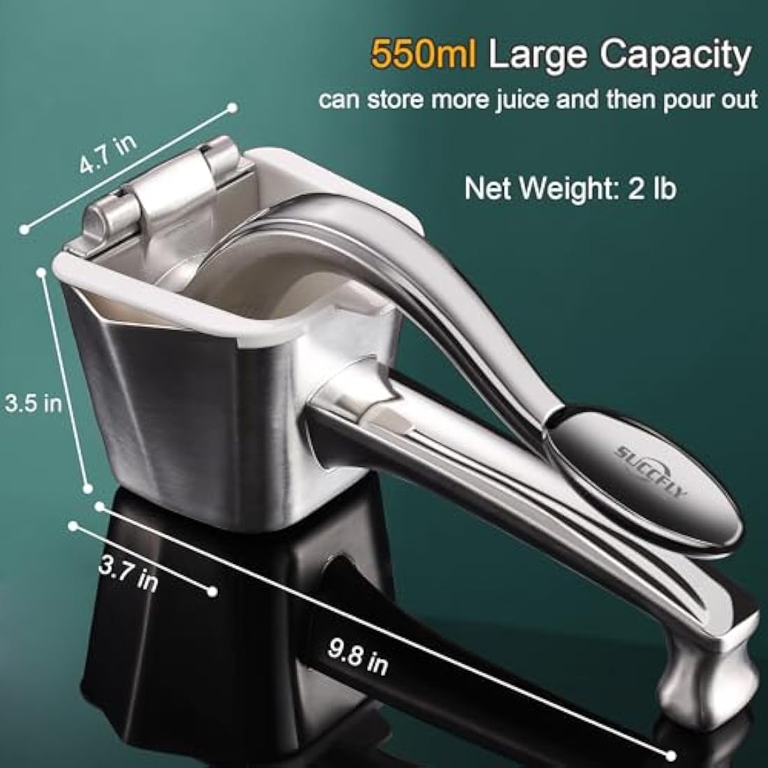 SUCCFLY Stainless Steel Manual Citrus Juicer – Heavy Duty Fruit Press