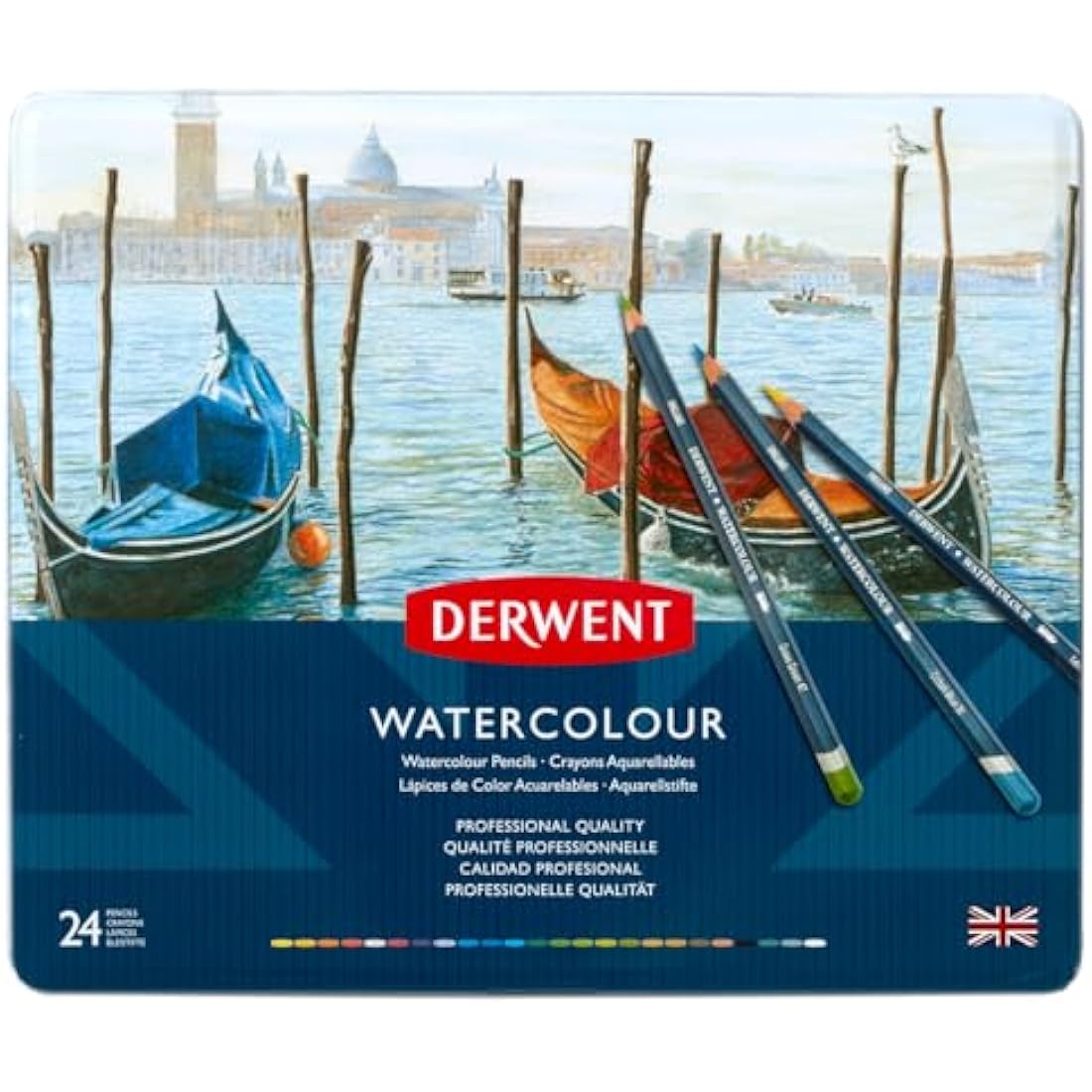 Derwent Watercolour Pencils - Professional Drawing Set of 24 - Tin