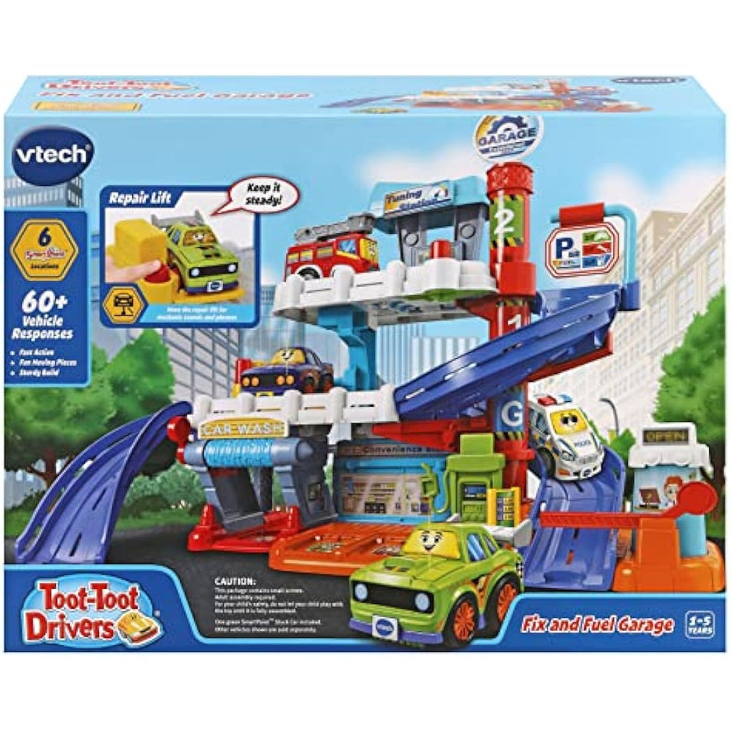 VTech Toot-Toot Drivers Fix & Fuel Garage – Interactive Toy Car Playset