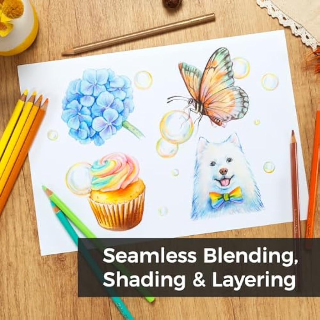 Ohuhu 72 Colouring Pencils | Oil-Based Soft Core Professional Set