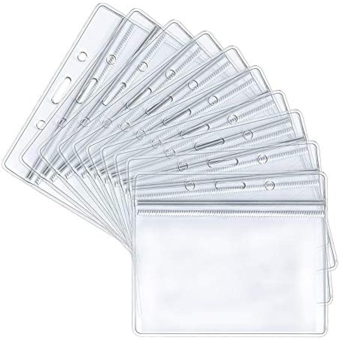 Jolof Store 40-Pack Horizontal Waterproof PVC ID Badge Card Holders