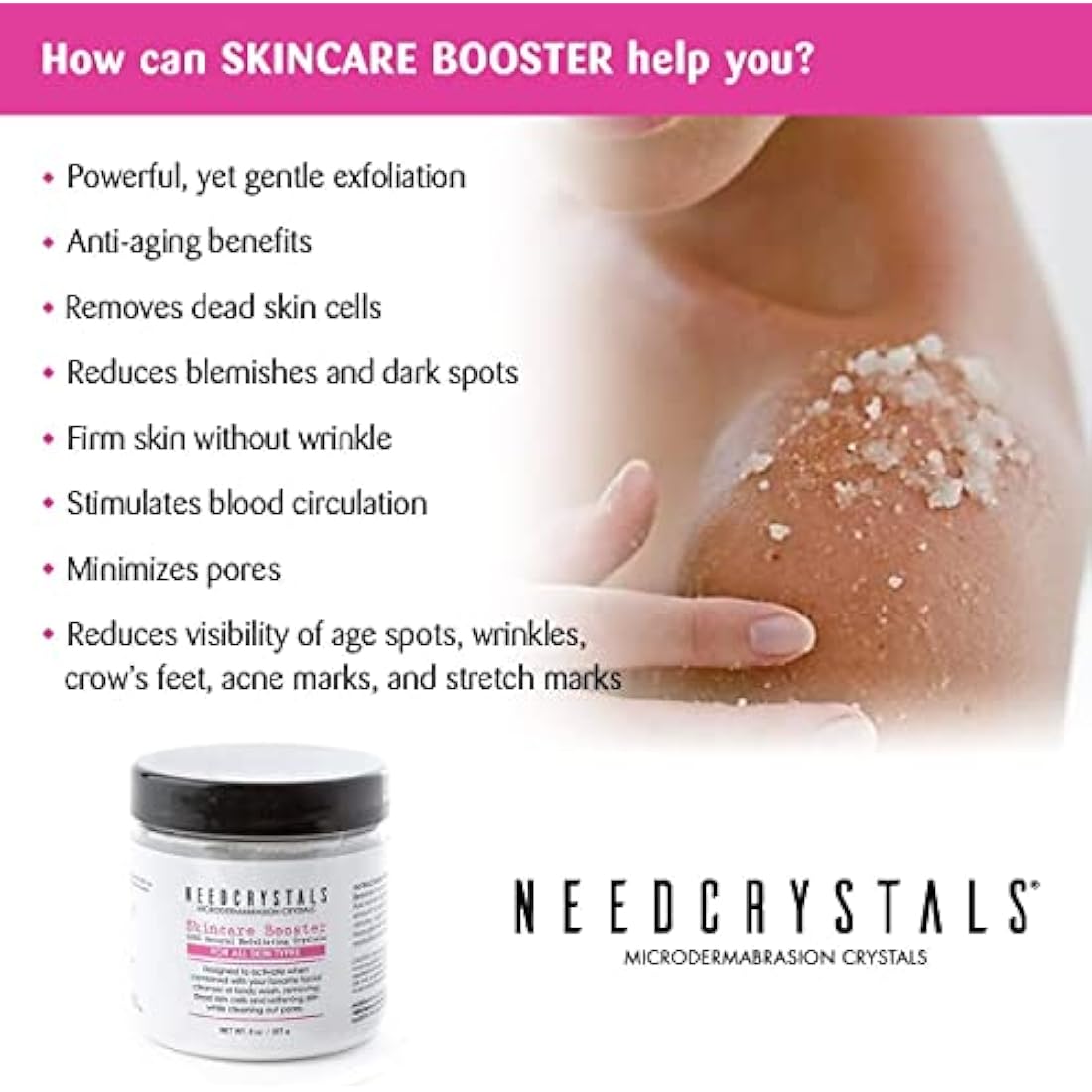 NeedCrystals Microdermabrasion Crystals – Aluminum Oxide Face Scrub, 113g