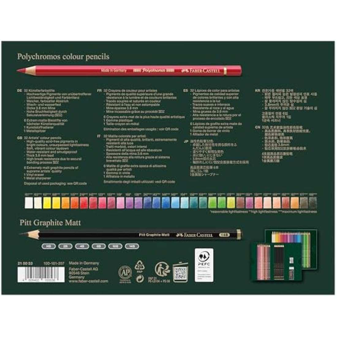 Faber-Castell 40-Piece Drawing Set | Polychromos & Pitt Graphite Matt