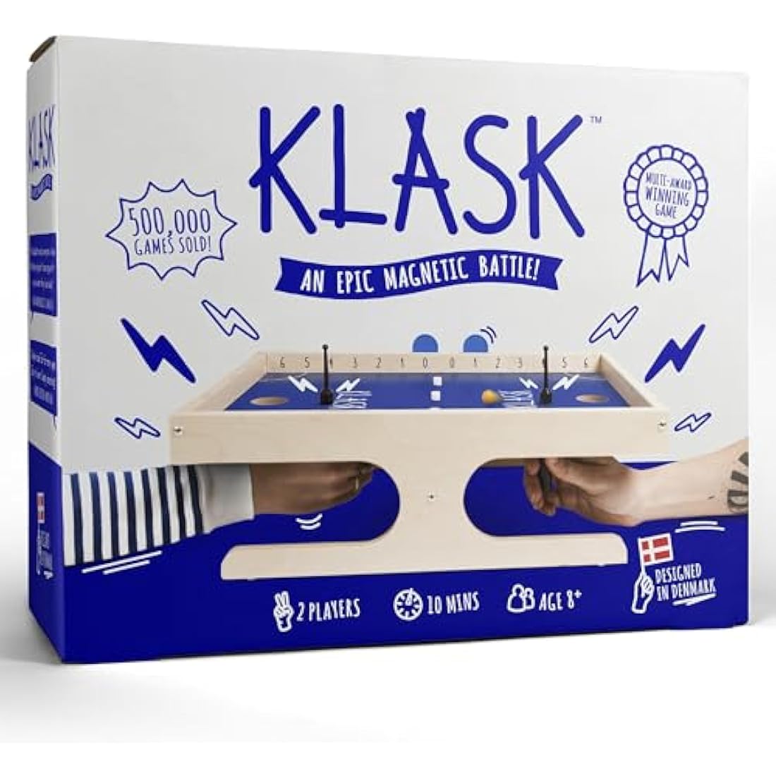 Klask Magnetic Tabletop Game – Wooden Skill Game for Kids and Adults