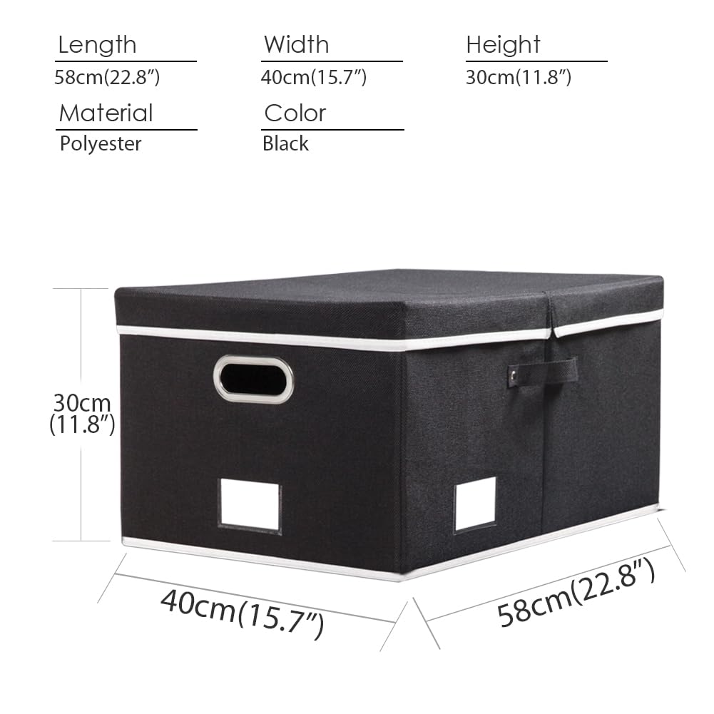 Prandom Storage Boxes with Lids Large,Collapsible Linen Fabric Storage Box,Decorative Bins,Really Useful Box,Clothing - image 2