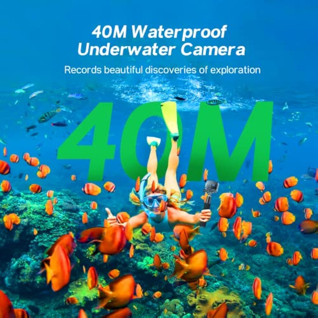 Surfola 4K 30fps Action Camera | 131ft Waterproof Underwater Cam