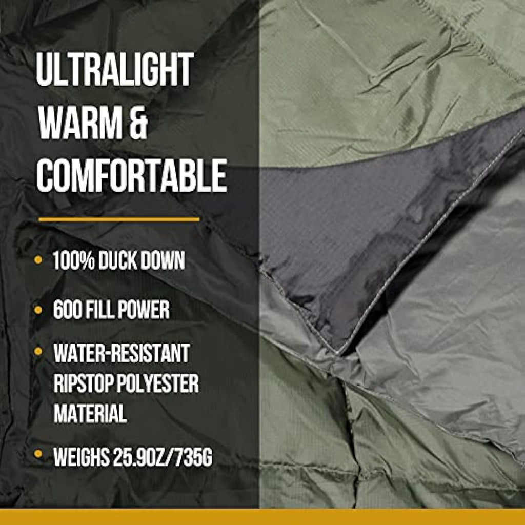 OneTigris Down Camping Blanket | Lightweight Packable Puffy Quilt